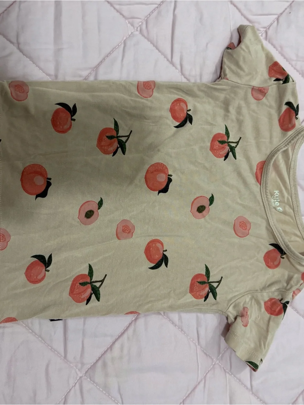 Kyte BABY Peach Print Short Sleeve Tee - Neutral and Pink